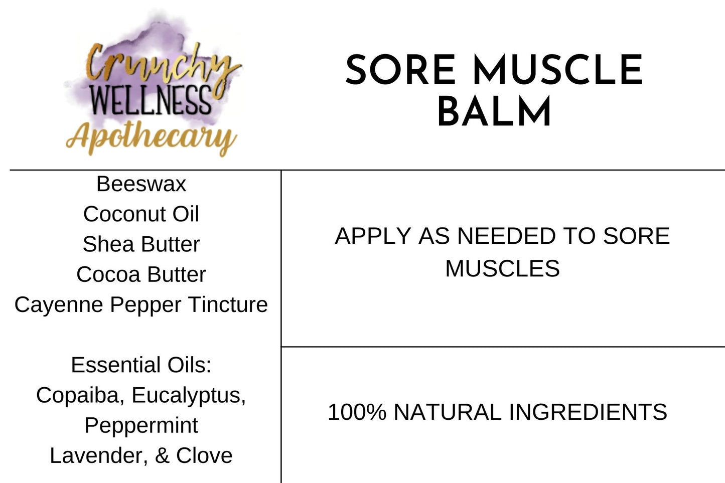 Sore Muscle Balm