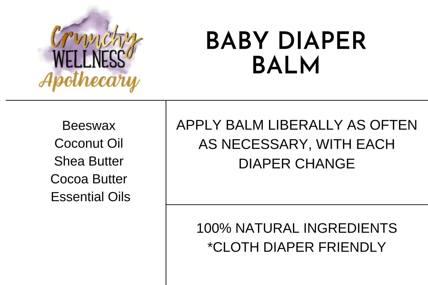 Baby Diaper Balm