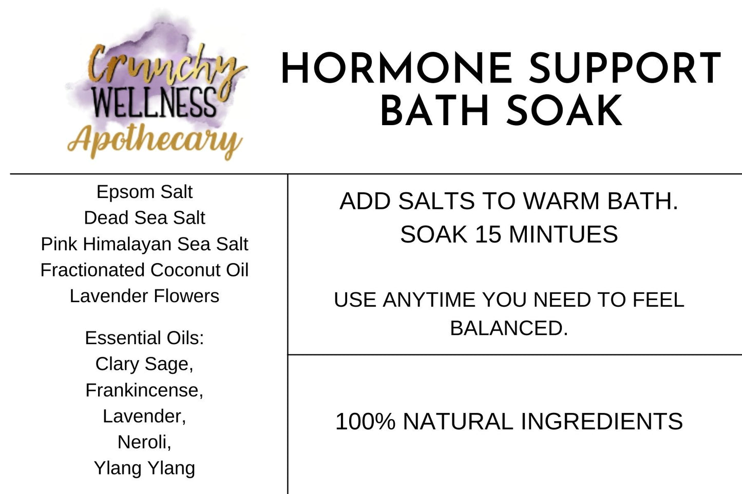 Hormone Support Bath Soak